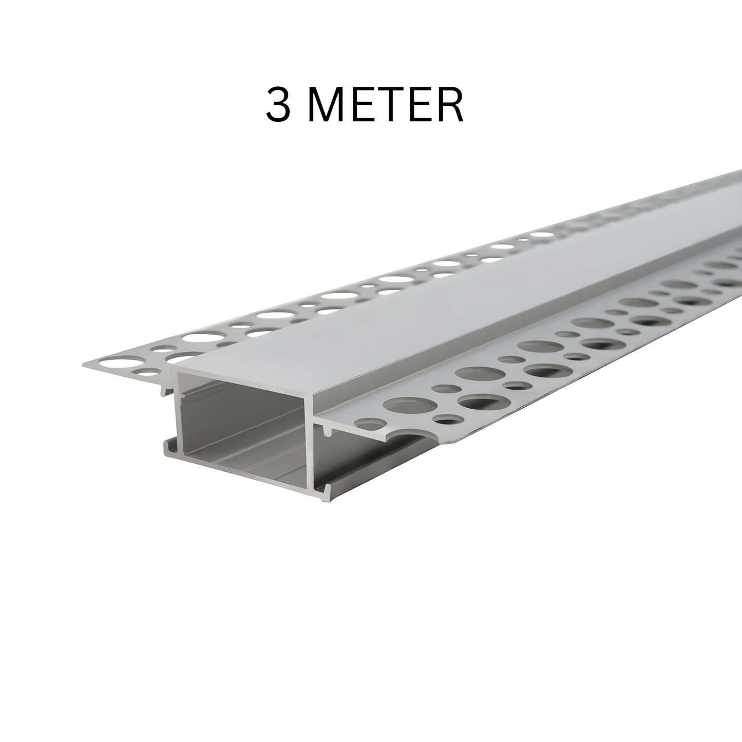 Pack of 2*3 Meter Trimless Plaster-In Aluminium LED Profile Channel 12mm Wide with Frosted White PC Diffuser – SSM Electric