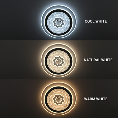 Round Crystal LED Flush Ceiling Light - Colour Changing (3-in-1)