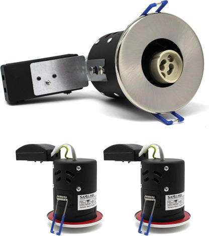SSM Fire Rated GU10 Downlight IP20 - Satin Nickel Finish (Pack of 2)