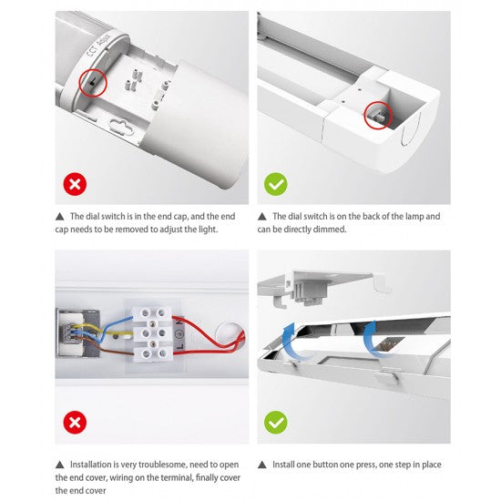 6FT 80W LED Batten Light TRI Colour CCT Adjustable – 8000 Lumens