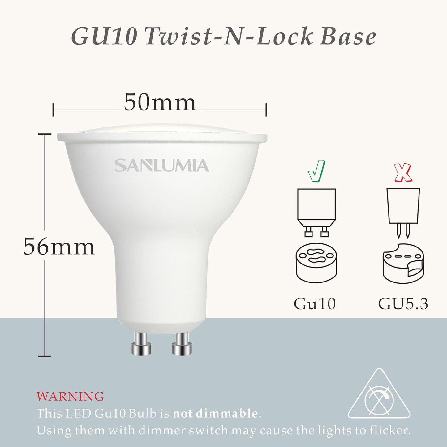 SSM ELECTRIC GU10 LED Bulbs 5W Cool White 6400K - Pack of 10