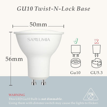 SSM ELECTRIC GU10 LED Bulbs 5W Cool White 6400K - Pack of 10