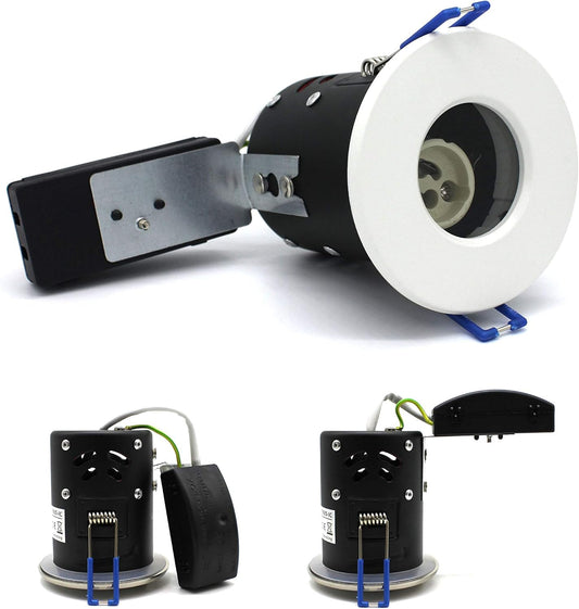 SSM ELECTRIC IP65 Fire Rated GU10 Downlight – Bathroom Safe, White (Pack of 2)