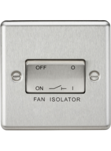 Knightsbridge Flat Plate 10A 10 Amp 3P 3 Pole 1 Gang 1G Fan Isolator Switch 